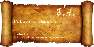 Bukovits Amadea névjegykártya